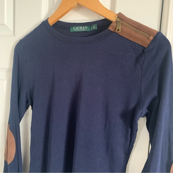 Ralph Lauren Navy Blue Shirt with Elbow Pads - Picture 2 of 9